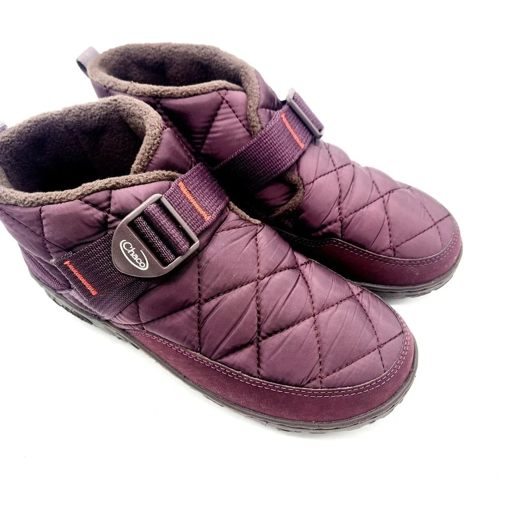 Chaco Ramble Puff Boot – Unisex Child‎ Winter Ankle Shoe, Plum, Size 4.5 Big Kid